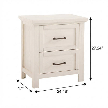 Westfield Traditional Wood Nightstand with Brushed Finish, Off White
