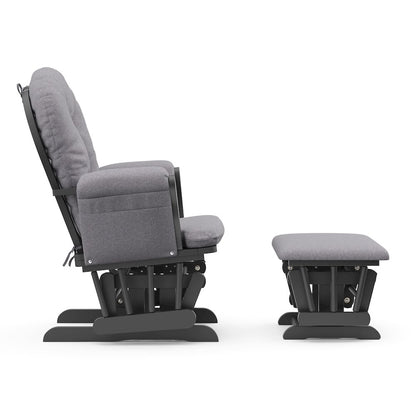 Storkcraft Hoop Glider and Ottoman - Gray with Gray Swirl