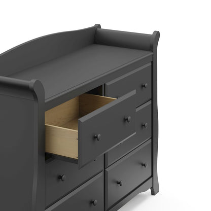 Storkcraft Avalon 6 Drawer Universal Double Dresser - Gray