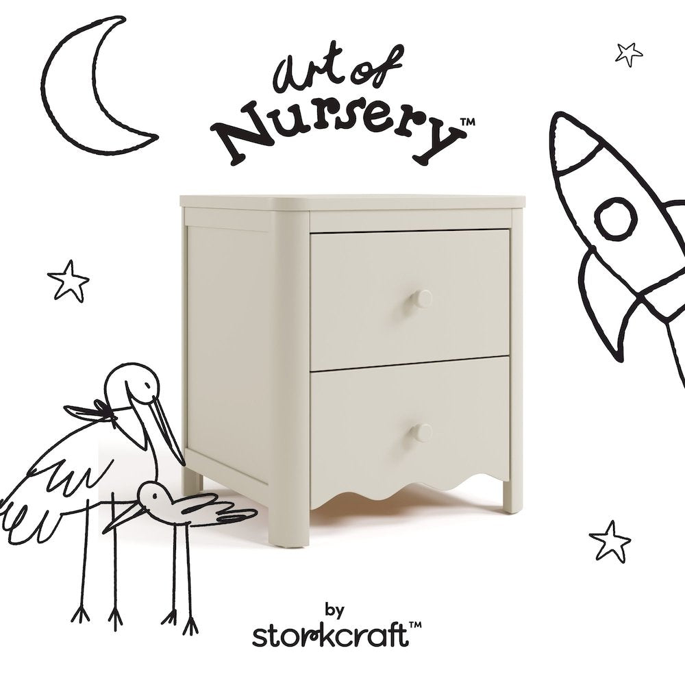 Casablanca 2-Drawer Nightstand-Frosted Oat