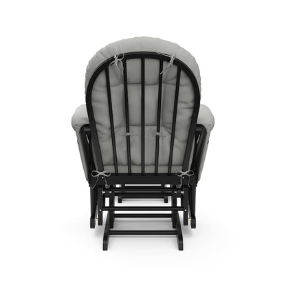 Storkcraft Hoop Glider and Ottoman - Black with Light Gray