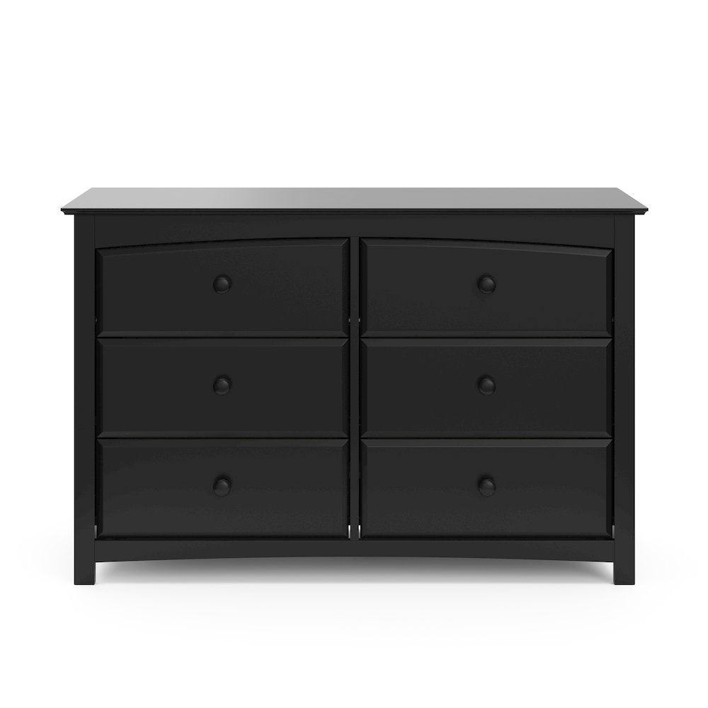 Kenton 6 Drawer Universal Double Dresser - Black