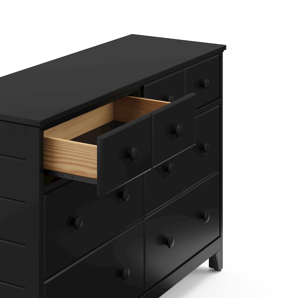 Storkcraft Moss 6 Drawer Double Dresser - Black