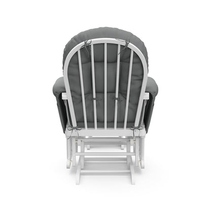 Storkcraft Hoop Glider and Ottoman - White with Gray