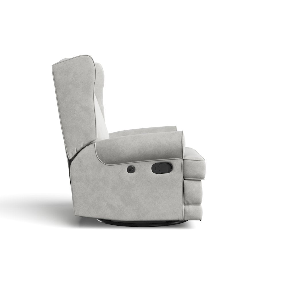 Storkcraft Serenity Wingback Upholstered Recliner Glider - Steel