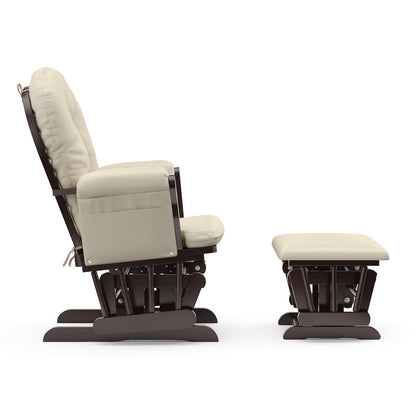 Storkcraft Hoop Glider and Ottoman - Espresso with Beige
