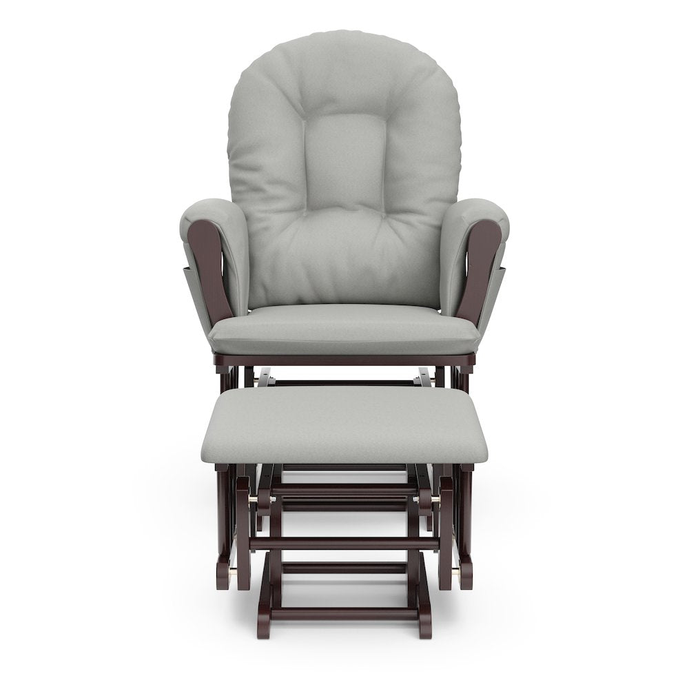 Storkcraft Hoop Glider and Ottoman - Espresso with Light Gray