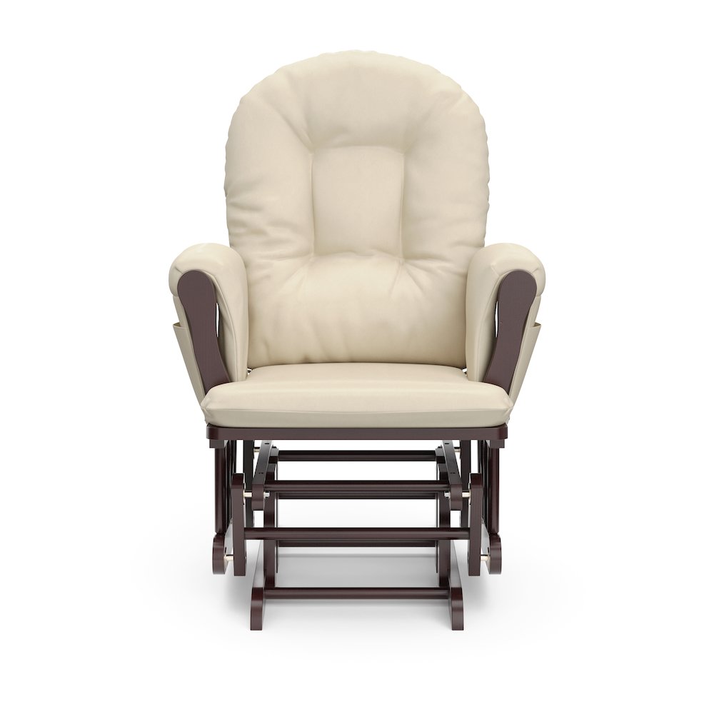 Storkcraft Hoop Glider and Ottoman - Espresso with Beige