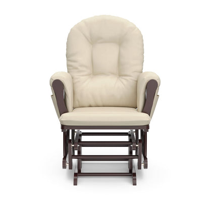 Storkcraft Hoop Glider and Ottoman - Espresso with Beige