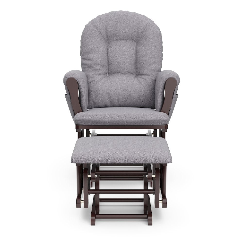 Storkcraft Hoop Glider and Ottoman - Espresso with Gray Swirl