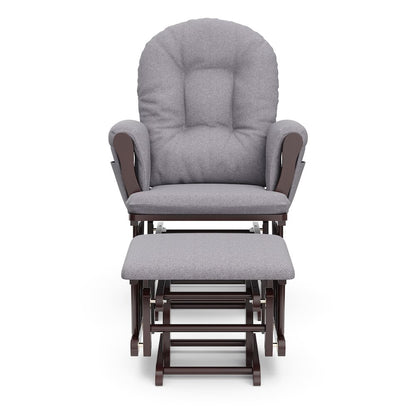 Storkcraft Hoop Glider and Ottoman - Espresso with Gray Swirl