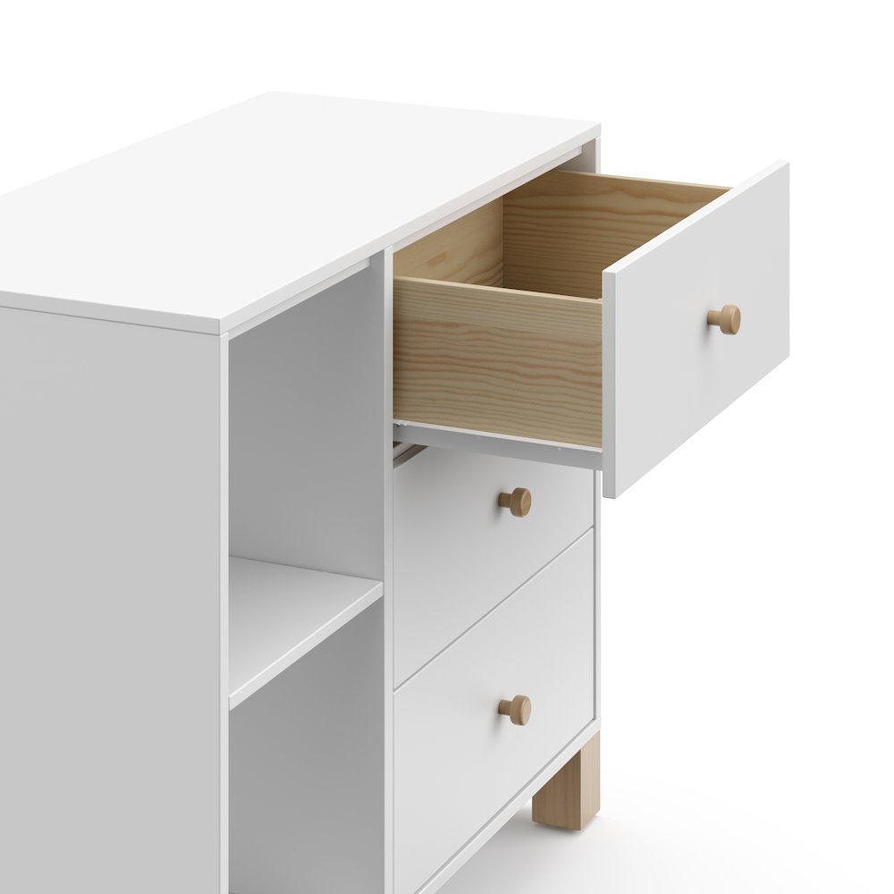 Storkcraft California 3 Drawer Combo Dresser (White with Driftwood)