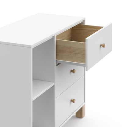 Storkcraft California 3 Drawer Combo Dresser (White with Driftwood)