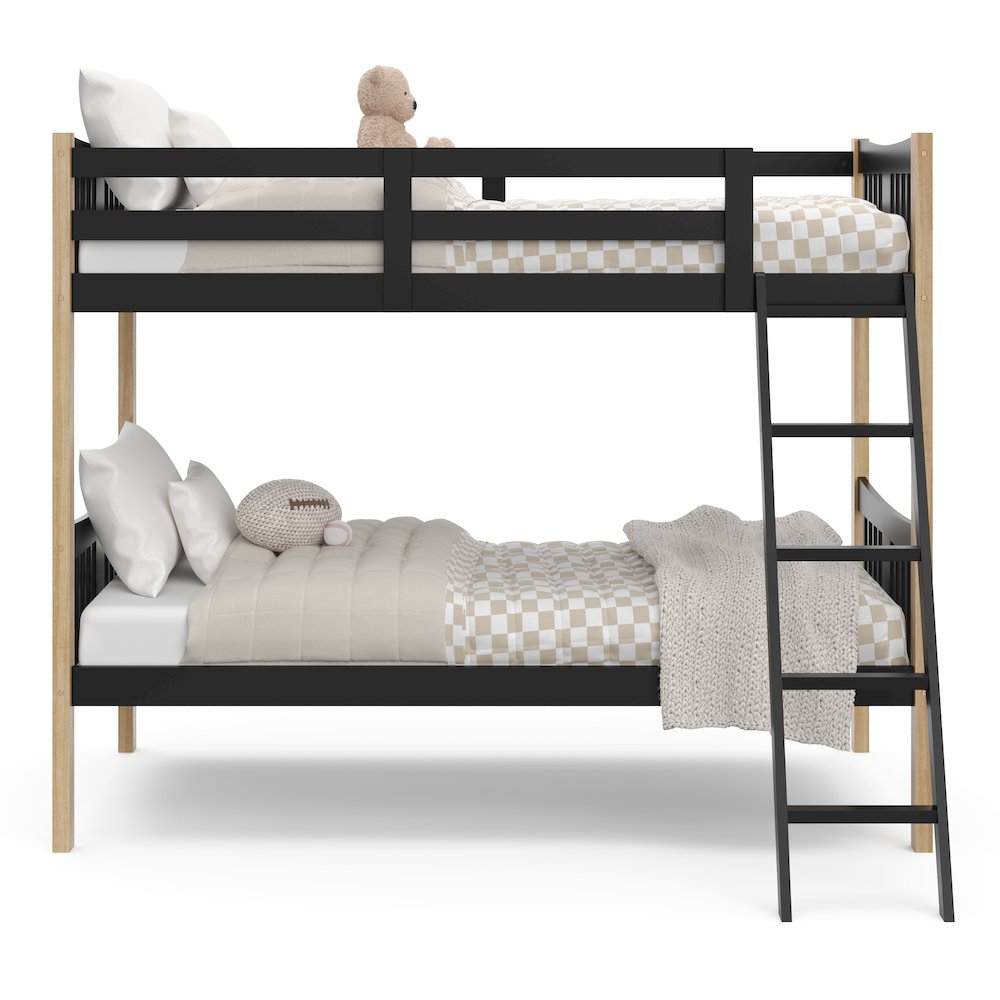 Storkcraft Caribou Twin-over-Twin Bunk Bed (Black with Natural)