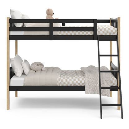 Storkcraft Caribou Twin-over-Twin Bunk Bed (Black with Natural)