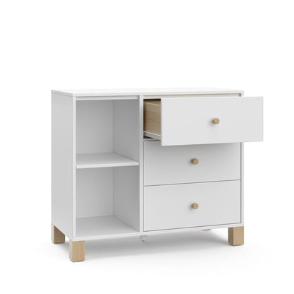 Storkcraft California 3 Drawer Combo Dresser (White with Driftwood)