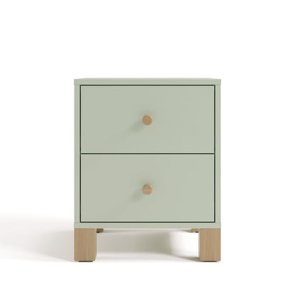 California 2 Drawer Nightstand - Sage with Driftwood