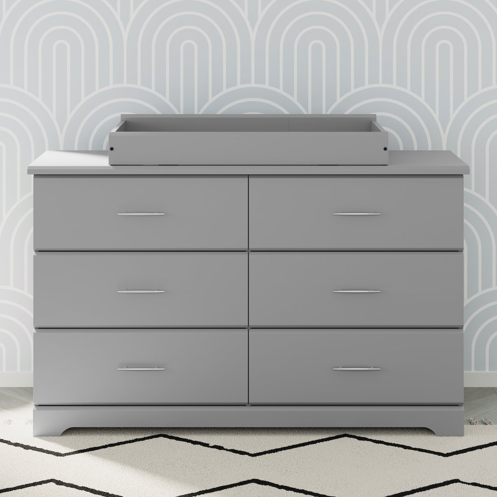 Storkcraft Brookside 6 Drawer Double Dresser (Pebble Gray)