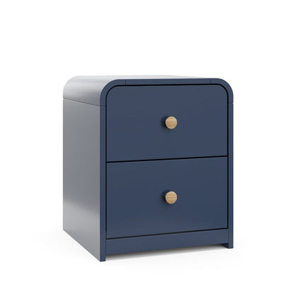 Storkcraft Next Santos 2-Drawer Nightstand (Midnight Blue with Natural)