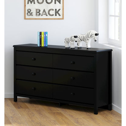 Storkcraft Alpine 6 Drawer Double Dresser (Black) – GREENGUARD Gold Certified