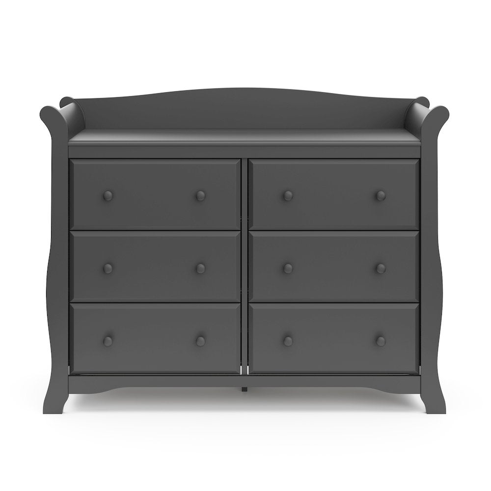 Storkcraft Avalon 6 Drawer Universal Double Dresser - Gray