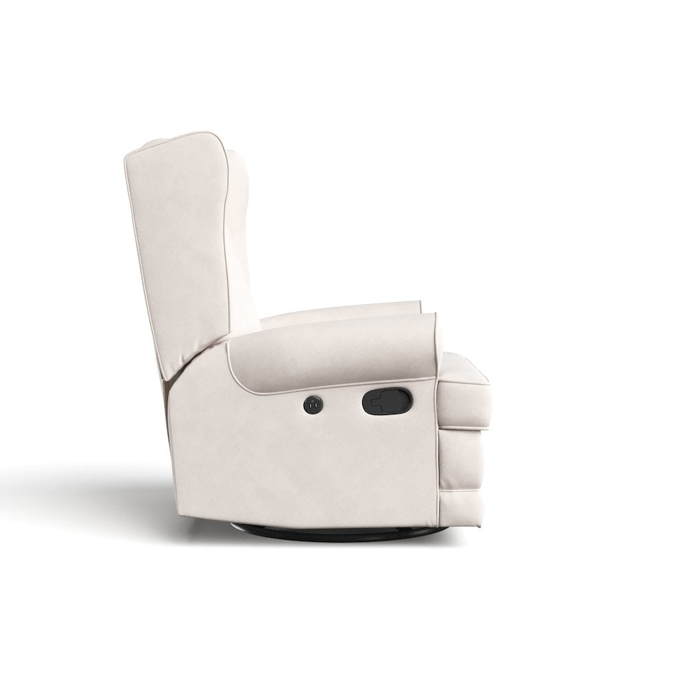 Storkcraft Serenity Wingback Upholstered Recliner Glider - Ivory