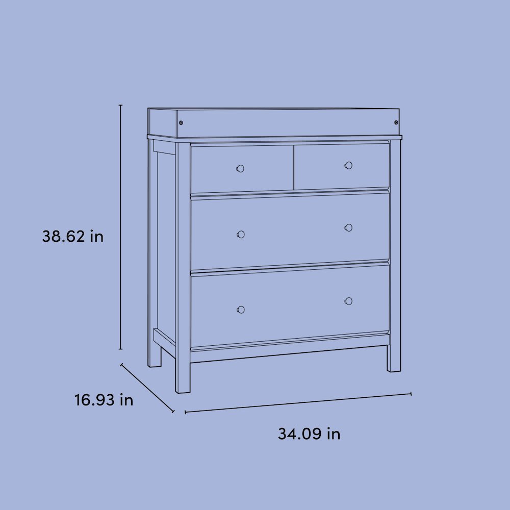 Horizon 3 Drawer Chest with Changing Topper - Olive
