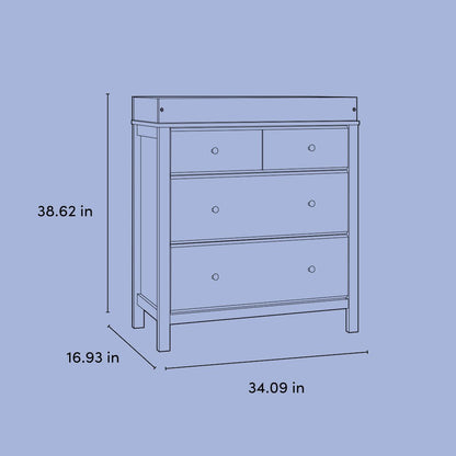 Horizon 3 Drawer Chest with Changing Topper - Olive