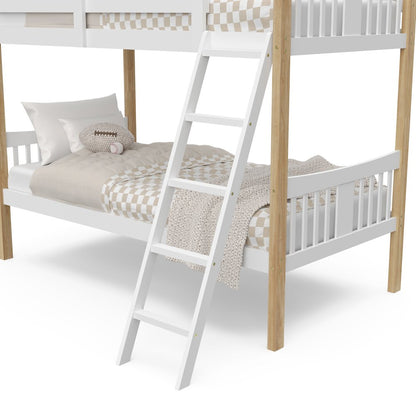 Storkcraft Caribou Twin-over-Twin Bunk Bed (White with Natural)