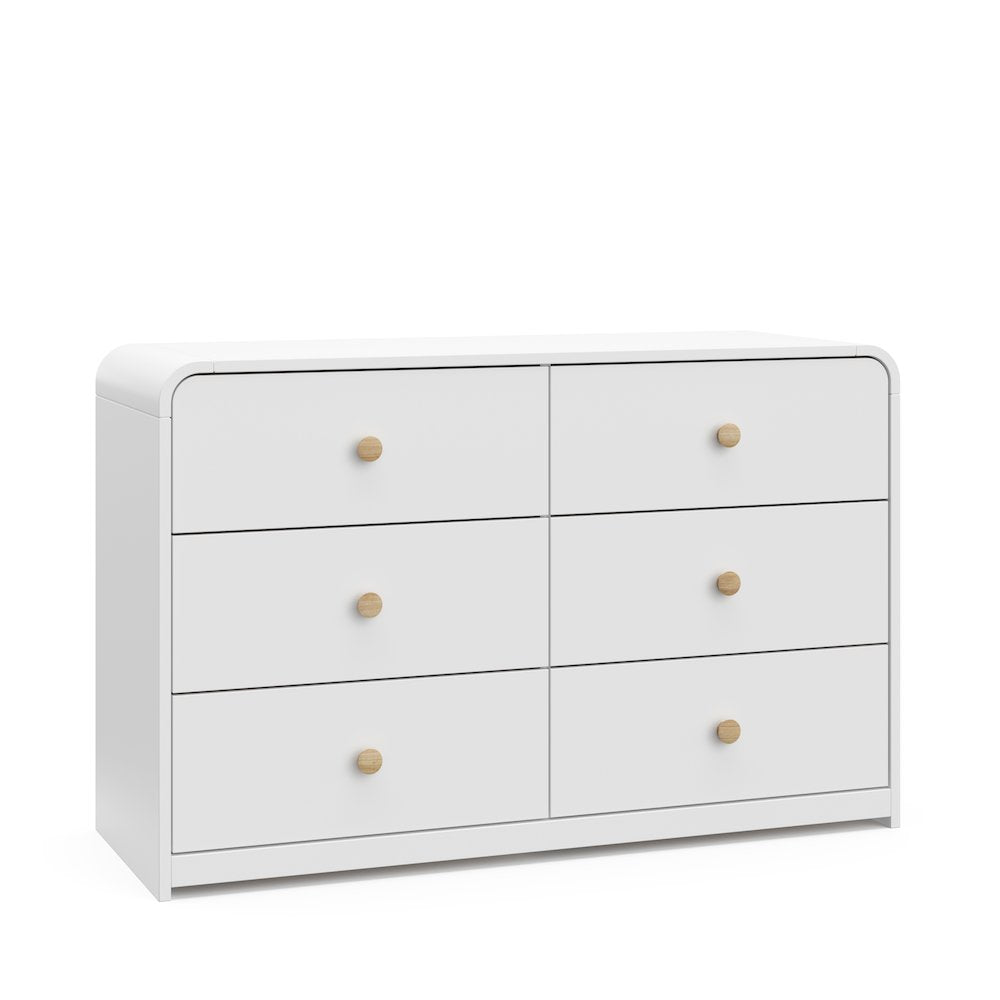 Storkcraft Santos 6-Drawer Dresser (White with Natural)