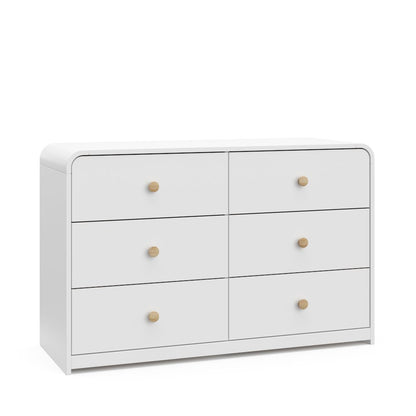 Storkcraft Santos 6-Drawer Dresser (White with Natural)