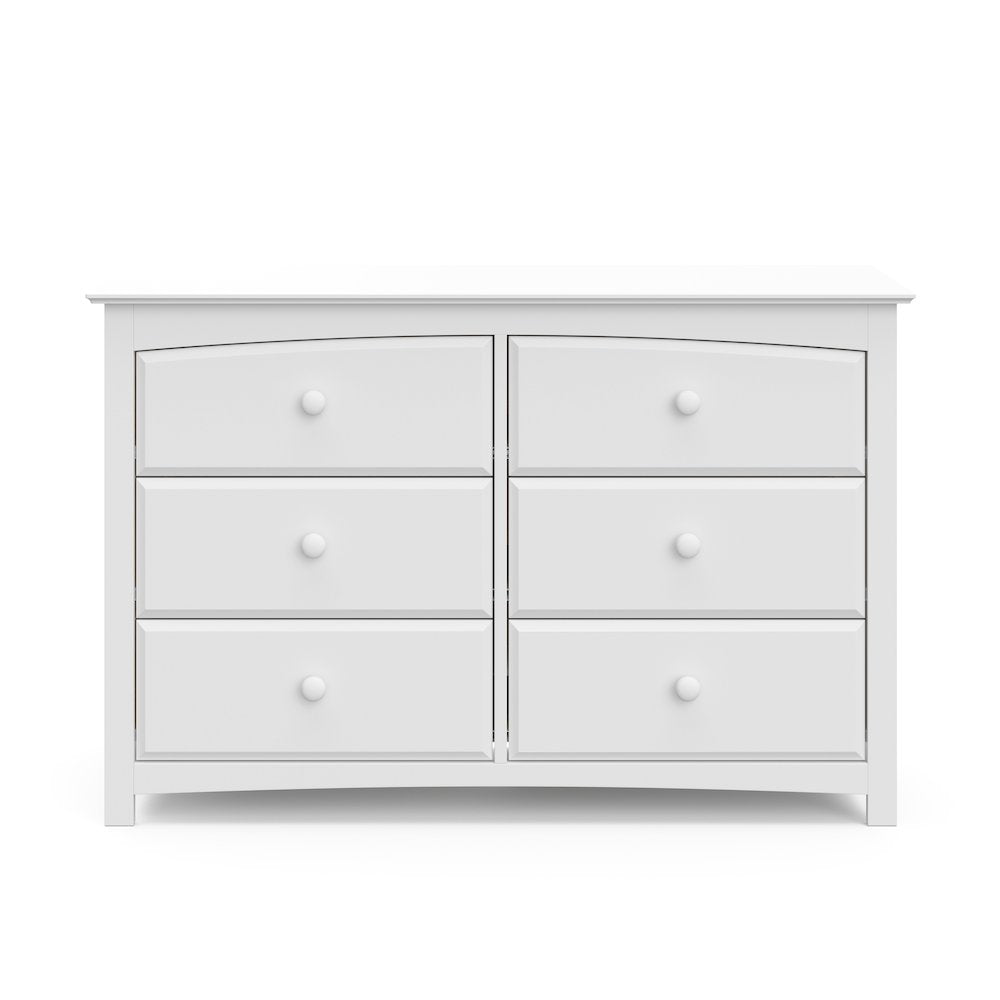 Kenton 6 Drawer Universal Double Dresser - White