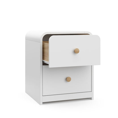 Storkcraft Next Santos 2-Drawer Nightstand (Whtie with Natural)