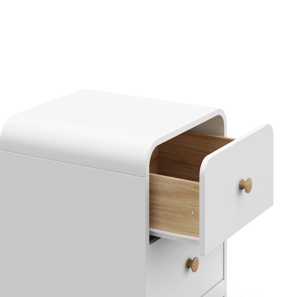 Storkcraft Next Santos 2-Drawer Nightstand (Whtie with Natural)