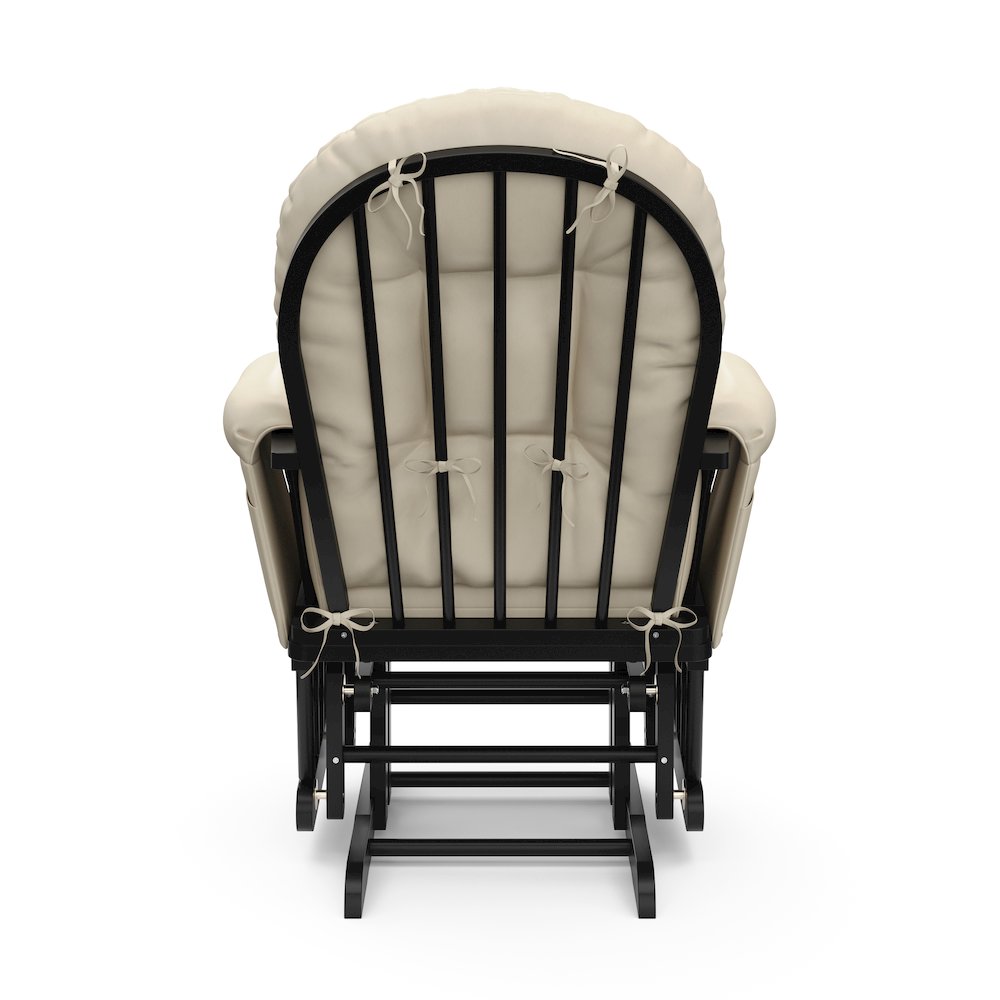 Storkcraft Hoop Glider and Ottoman - Black with Beige