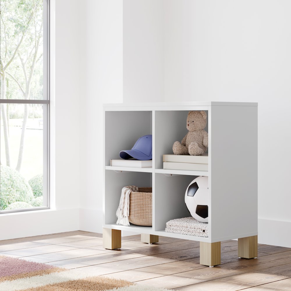 California Cube Organizer Bookcase - White with Driftwood