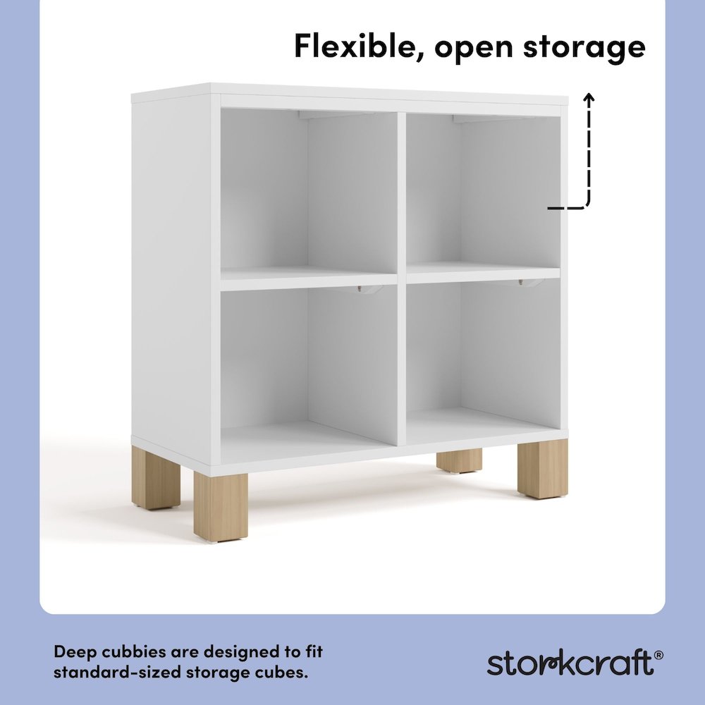 California Cube Organizer Bookcase - White with Driftwood