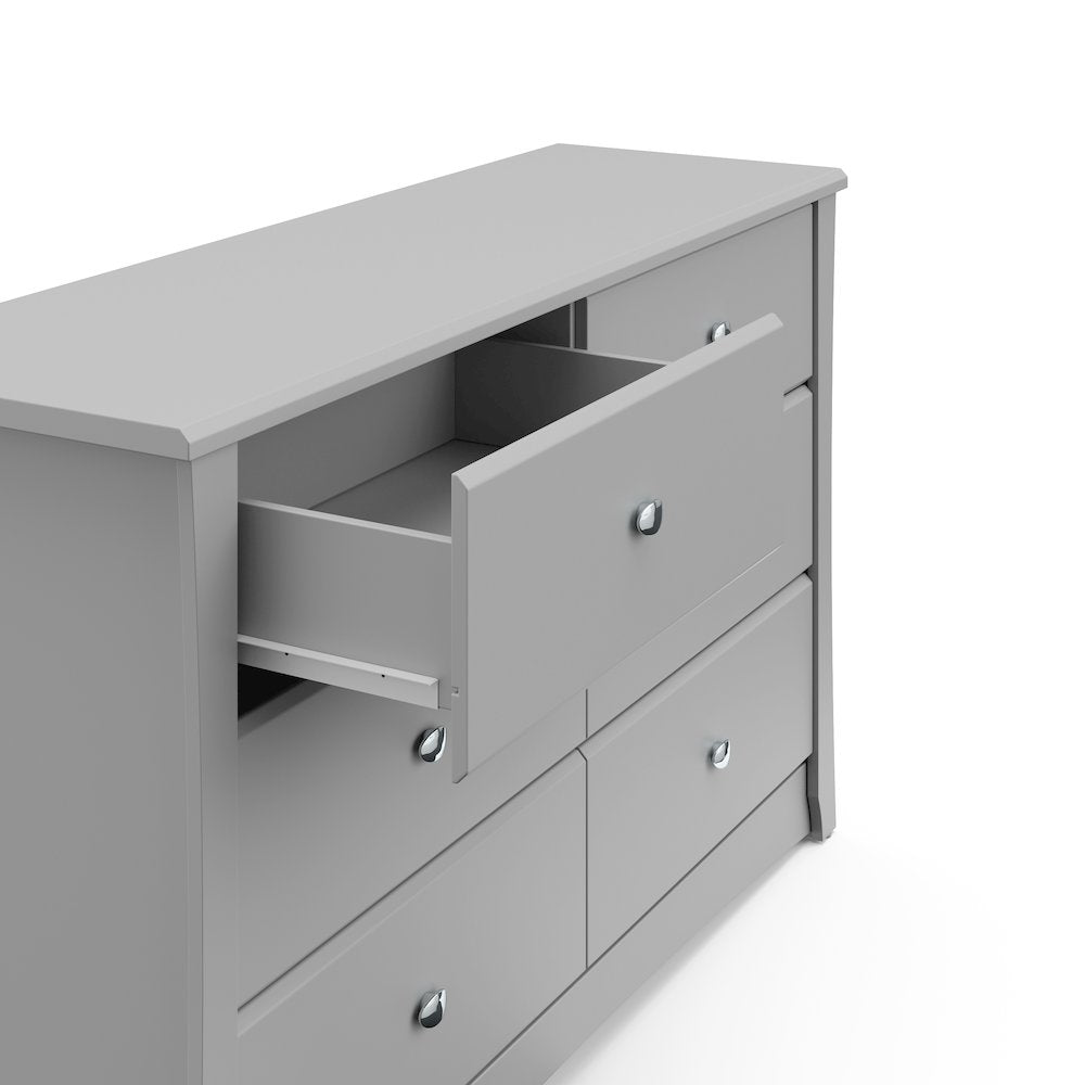 Storkcraft Crescent 6 Drawer Double Dresser (Pebble Gray)
