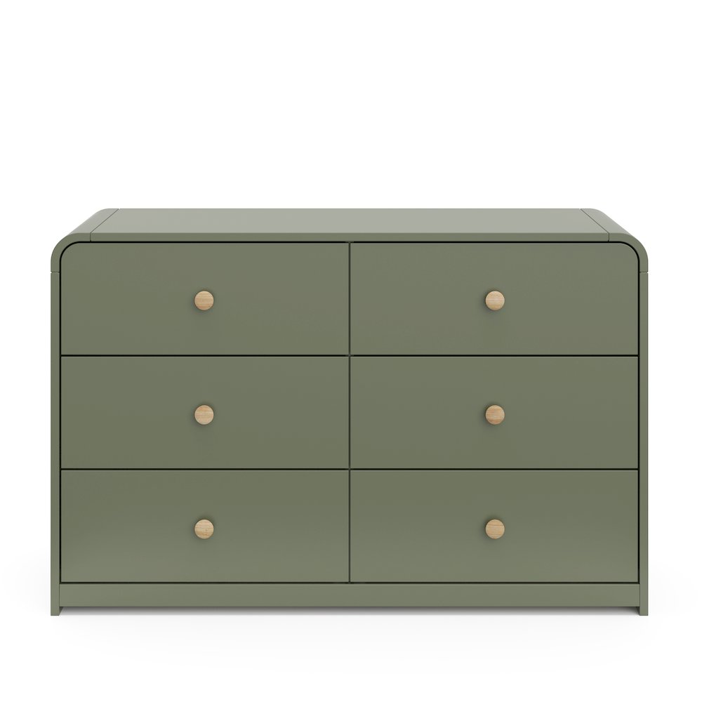 Storkcraft Santos 6-Drawer Dresser (Olive with Natural)