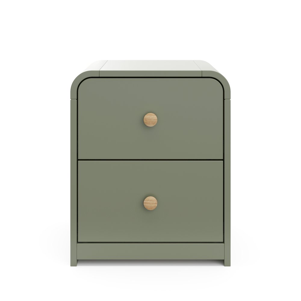 Storkcraft Next Santos 2-Drawer Nightstand (Olive with Natural)