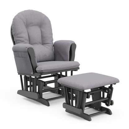 Storkcraft Hoop Glider and Ottoman - Gray with Gray Swirl