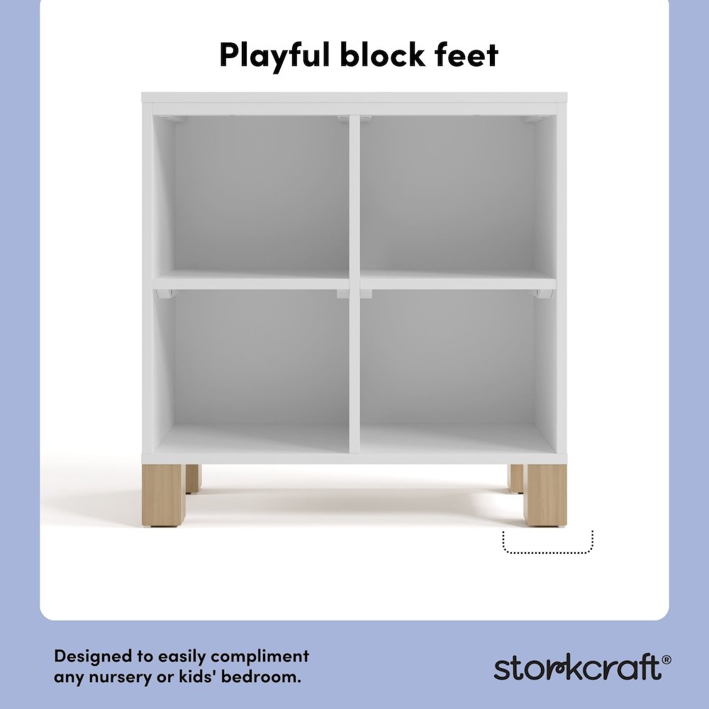 California Cube Organizer Bookcase - White with Driftwood