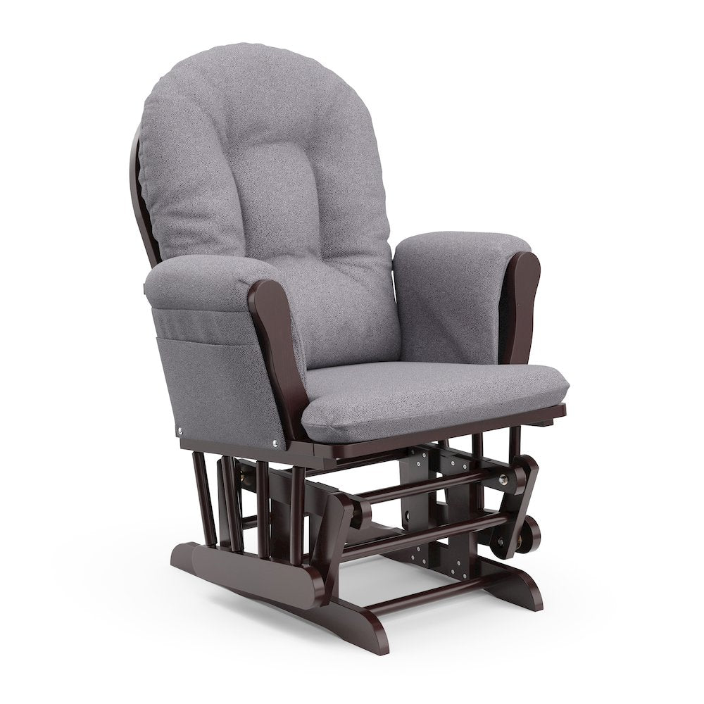 Storkcraft Hoop Glider and Ottoman - Espresso with Gray Swirl