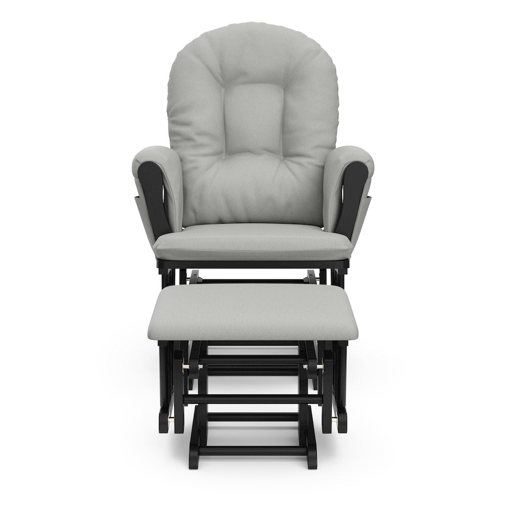 Storkcraft Hoop Glider and Ottoman - Black with Light Gray