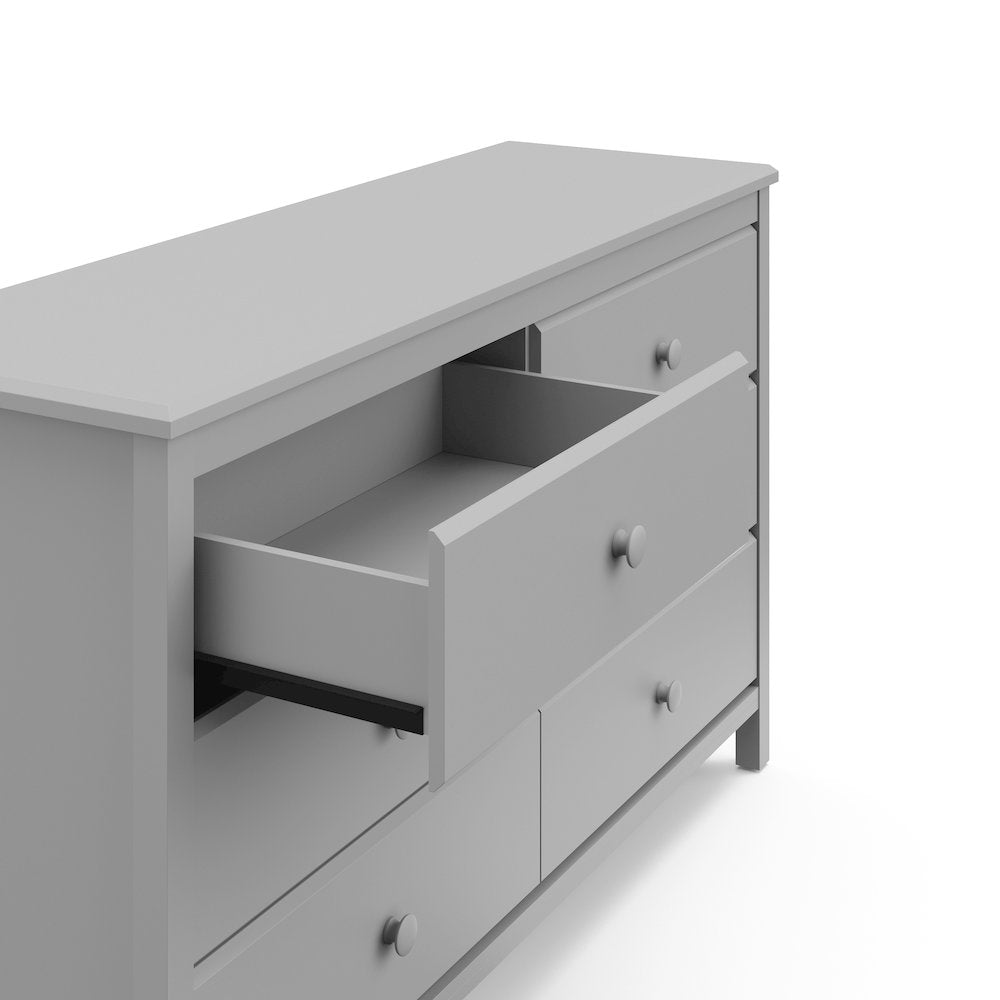 Storkcraft Alpine 6 Drawer Double Dresser (Pebble Gray)
