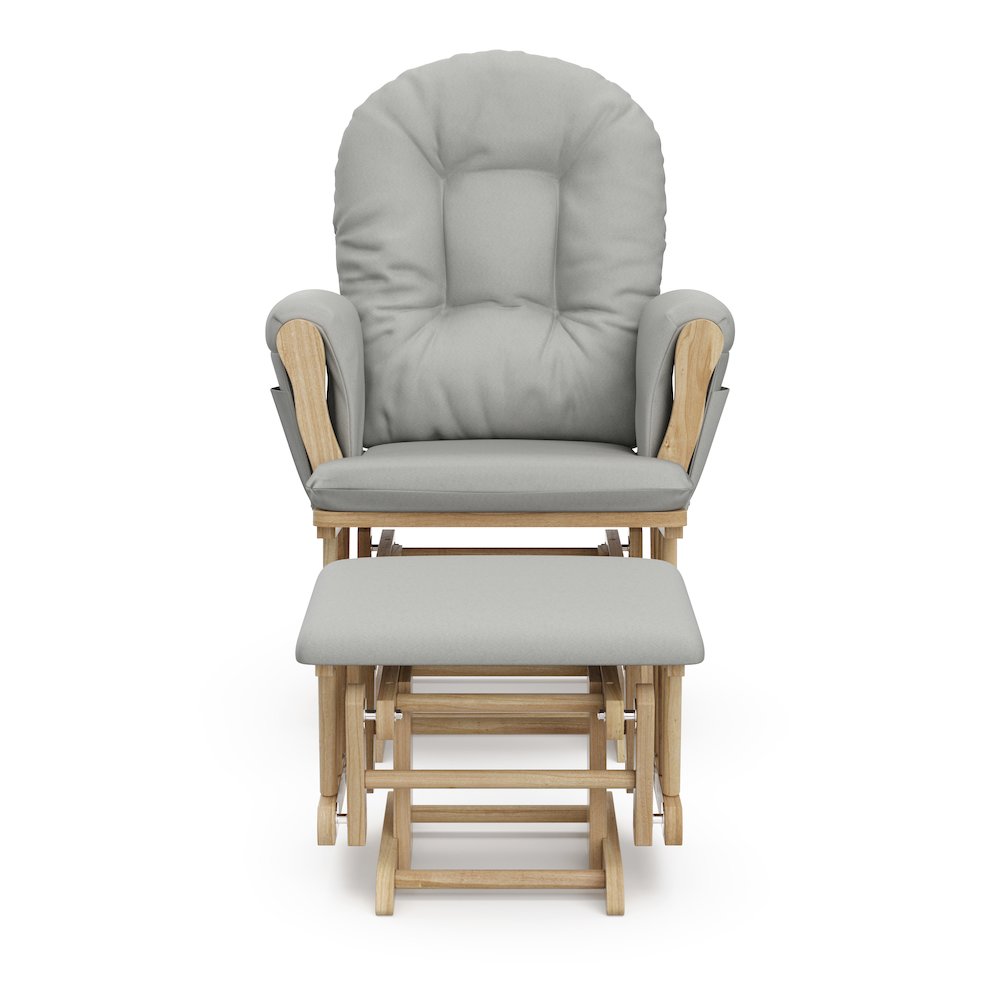 Storkcraft Hoop Glider and Ottoman - Natural with Light Gray