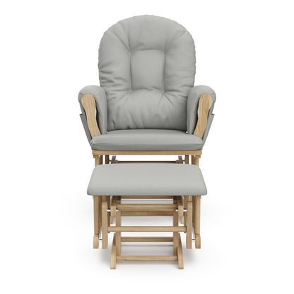 Storkcraft Hoop Glider and Ottoman - Natural with Light Gray