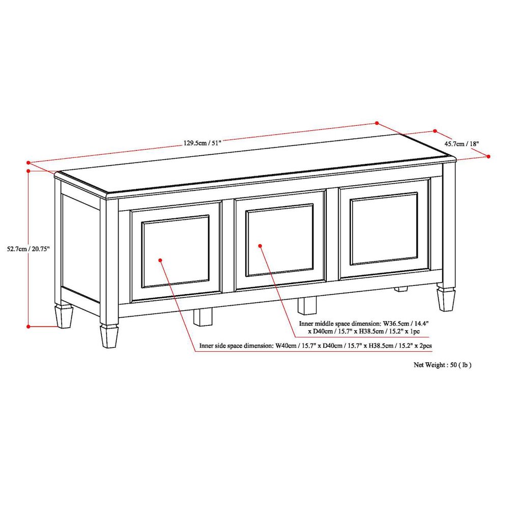 Connaught Solid Wood Storage Bench Trunk In Dark Chestnut Brown
