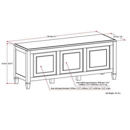 Connaught Solid Wood Storage Bench Trunk In Dark Chestnut Brown