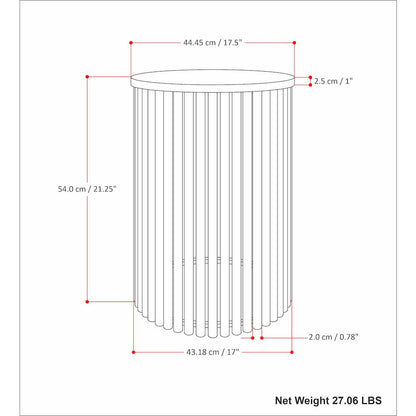 Demy Metal And Wood Accent Table In Natural, White